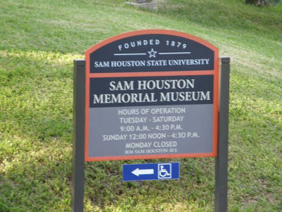 Huntsville Tx - Sam Houston Memorial Museum sign