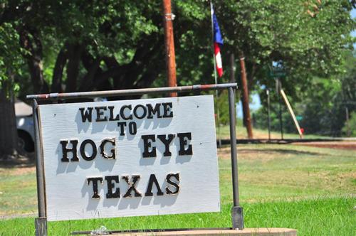 TX sign - Welcome to Hog Eye Texas
