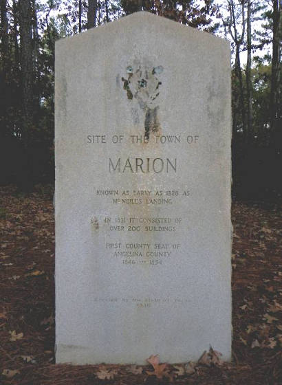 Marion Texas town site Centennial Marker close up