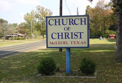 McLeod Texas Church of Christ sign