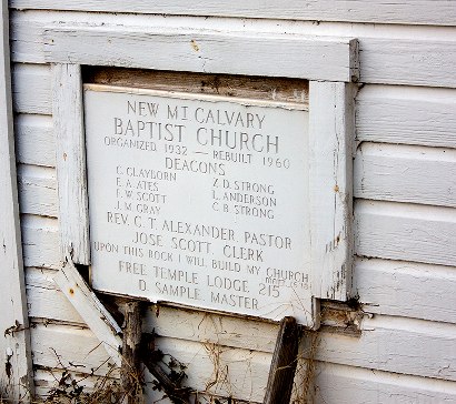North Chapel TX - New Mt Calvary Baptist Church sign