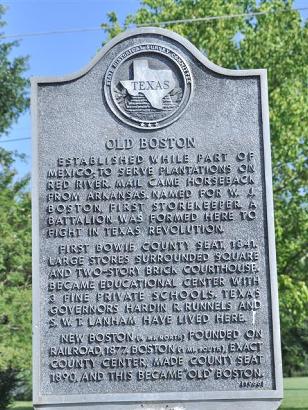 Old Boston TX Historical Marker