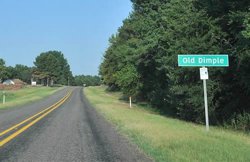 Old Dimple TX - highway sign