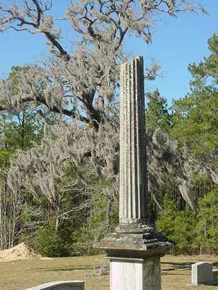 Waverly Cemetery TX, tombstone with  column