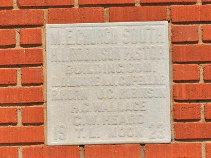 Omaha TX - M. E. Church cornerstone