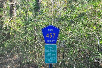 TX Rusk County CR 457 sign