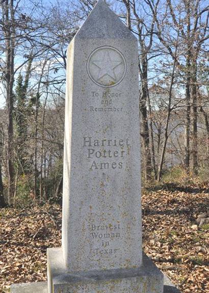 TX - Potter's Point monument to Harriet Potter Ames