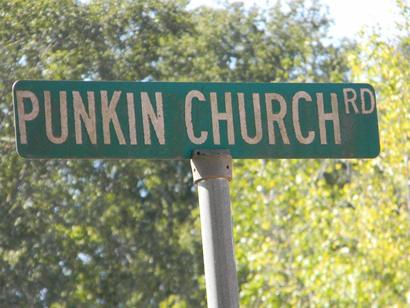 Pumpkin TX -Punkin Church Rd sign