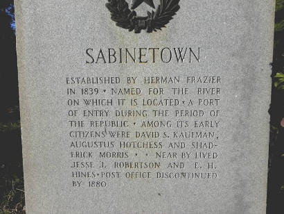 Sabinetown Texas marker