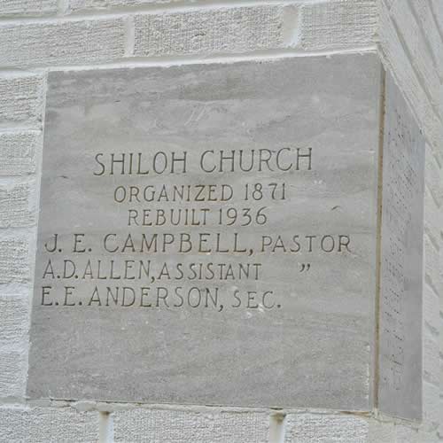Shiloh TX - Shiloh Baptist Church cornerstone