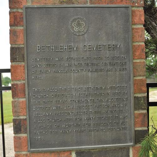 Snap TX - Panola County, Bethlehem Cemetery  plaque