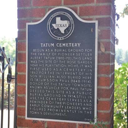 Texas - Tatum Cemetery Historical Marker