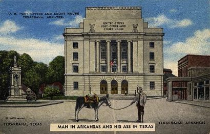 Texarkana post office, court house on the state line
