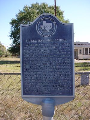 Tucker, Texas, Greenbay High School historical marker 