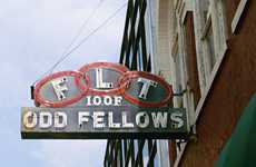 Odd Fellows old neon sign