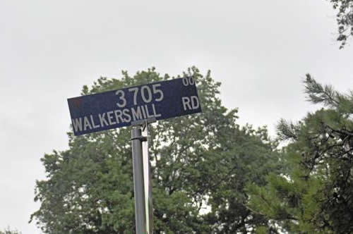 Walkers' Mill  Road sign, Texas