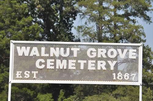 Walnut Grove TX Panola County - Walnut Grove Cemetery sign, Est. 1867