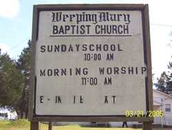Weeping Mary Baptist Church schedule sign