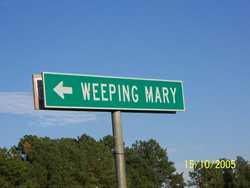 Weeping Mary sign on Hwy 21 Texas