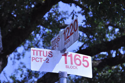 West New Hope TX - Titus Road sign