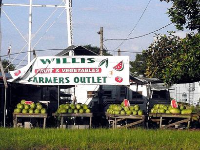Willis Texas water melon stands