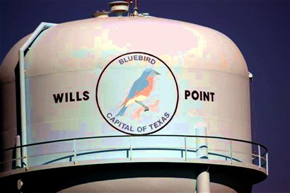 Wills Point Texas  Bluebird  water tower