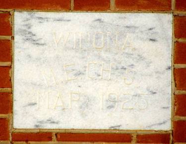 Winona Tx Methodist Church cornerstone