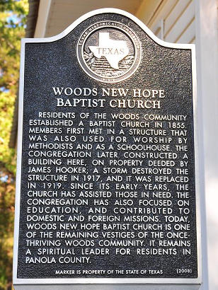TX - Woods New Hope Baptist Church Historical Marker