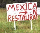 Restaurant painted sign