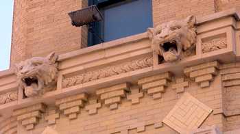 Fort Worth Texas Flat Iron Building Panther gargoyles