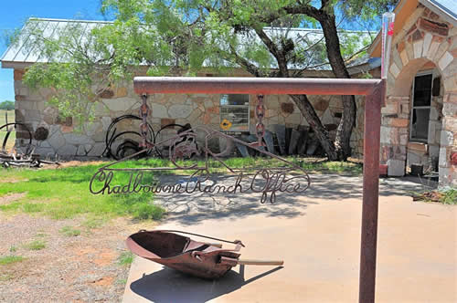 Coke County TX - Fort Chadbourne,  Chadbourne Ranch  Office Sign