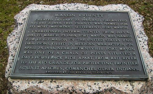 Fort Mason historical marker, Mason County  Texas