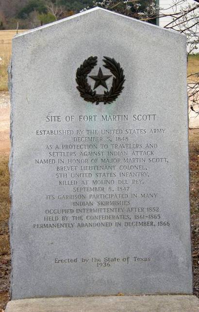 Site of Fort Martin Scott, Texas Centennial Marker