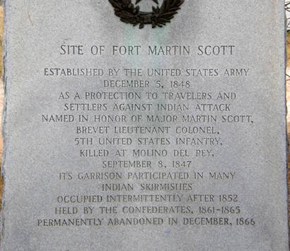 Site of Fort Martin Scott, Texas Centennial Marker