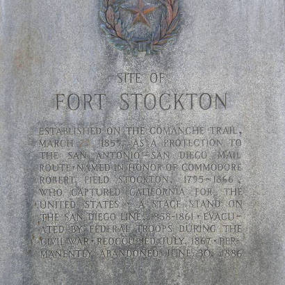 Site of Fort Stockton Centennial Marker text
