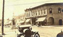 Waterloo downtown and  soldier statue 1846-48