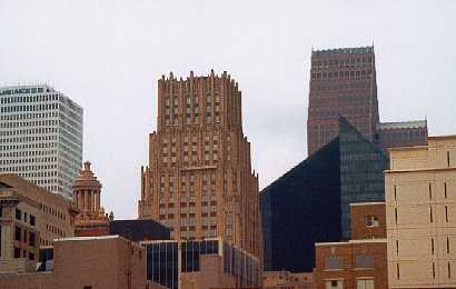 Gulf building with neighbors, seen from SW, Houston, Texas