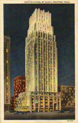 Gulf Building by night, Houston Texas