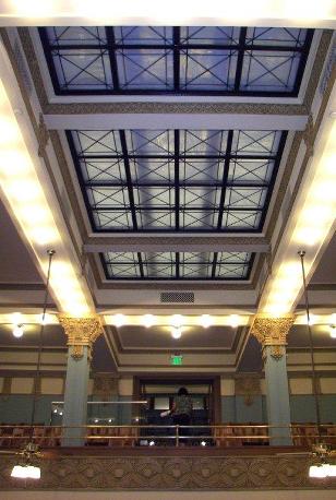 TX 1910 Harris County Courthouse Courtroom skylight