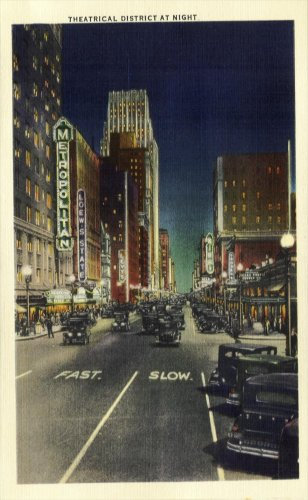 Houston TX - Theatrical District at Night 