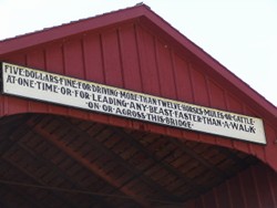 Princeton, Illinois, Bureau County Red Covered Bridge sign