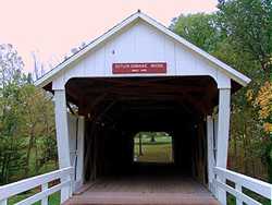 Entering Cutler-Donahoe Covered Bridge, Madison County, Iowa