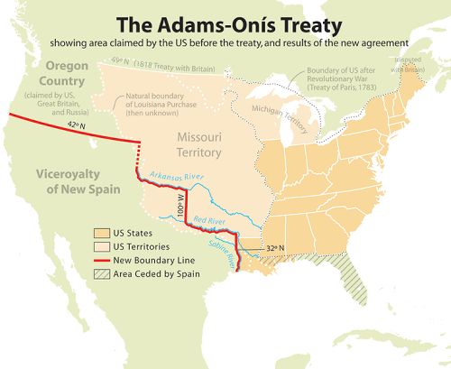 Adams-Onis Treaty Map