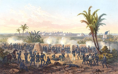 Battle Of Vera Cruz, Painting by Carl Nebel