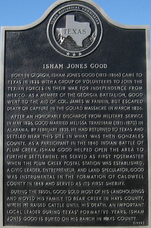 Isham Jones Good Texas Historical Marker