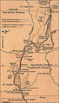 Map Of Sibley's New Mexico Campaign