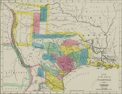 Map Of Coahuila And Texas In 1833