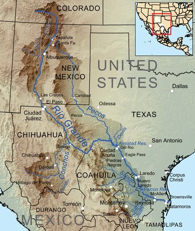 Map of Rio Grande River Valley