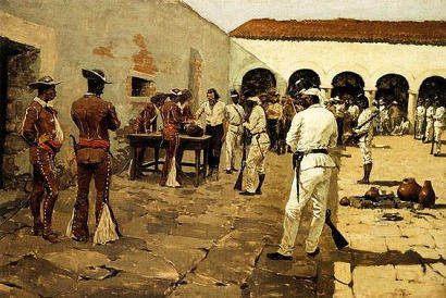 Mier Expedition - Black Bean Episode painting by by Frederick Remington 