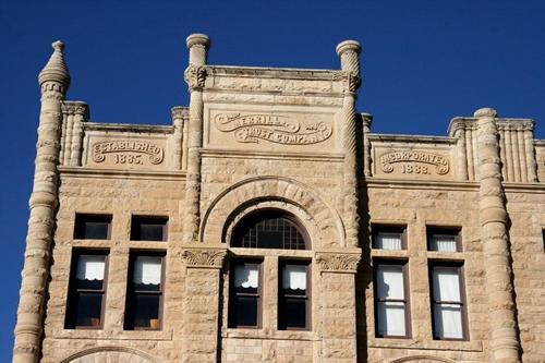 1890 Ness County Bank building architectural details, Ness City, Kansas 